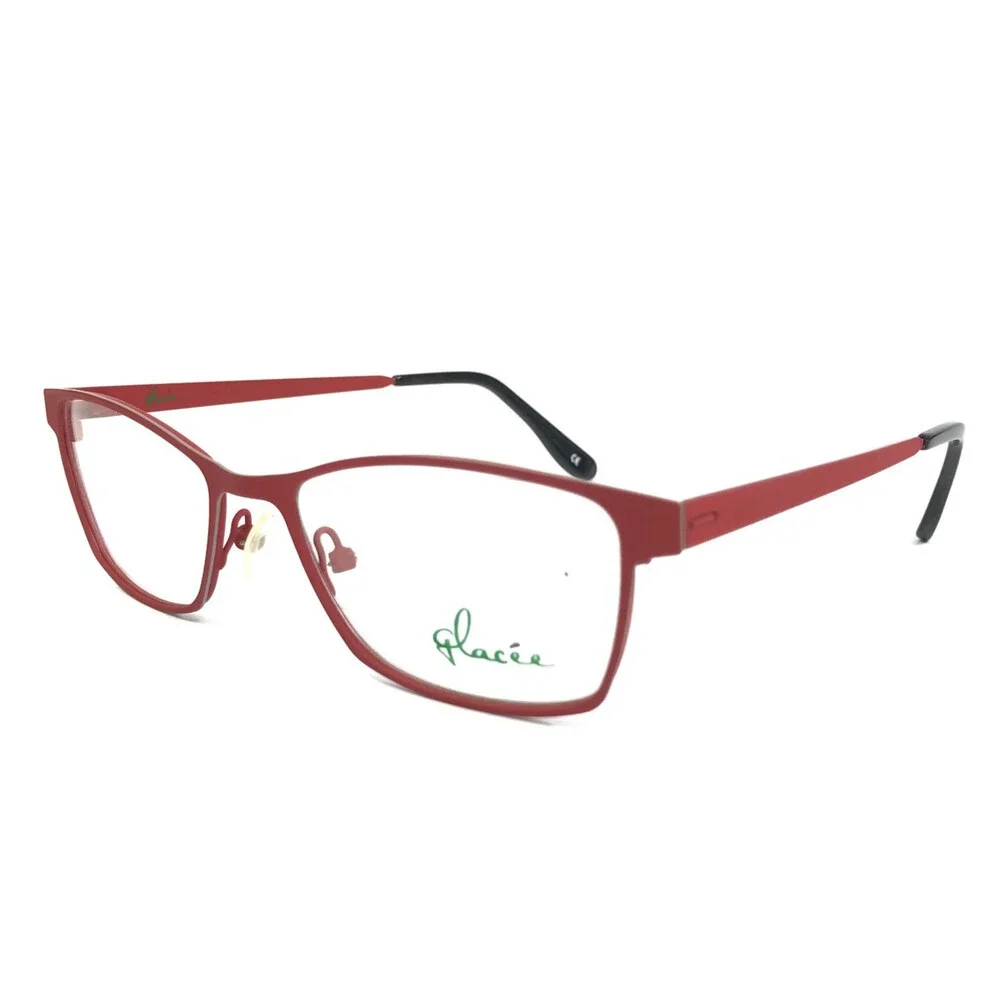 Glacee Eyeglasses Frames MOD 6724 C3 Red Gray Cat Eye Full Rim 51-18-140